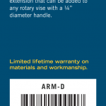 1/4 inch peak d arm extension box label
