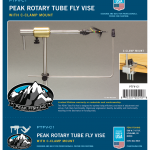 peak tube fly vise with c-clamp mount packaging label
